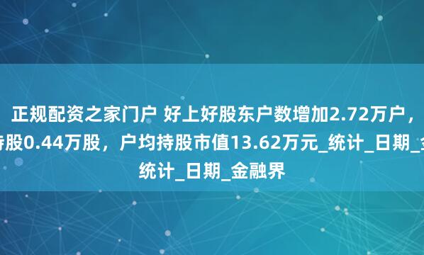 正规配资之家门户 好上好股东户数增加2.72万户，户均持股0.44万股，户均持股市值13.62万元_统计_日期_金融界